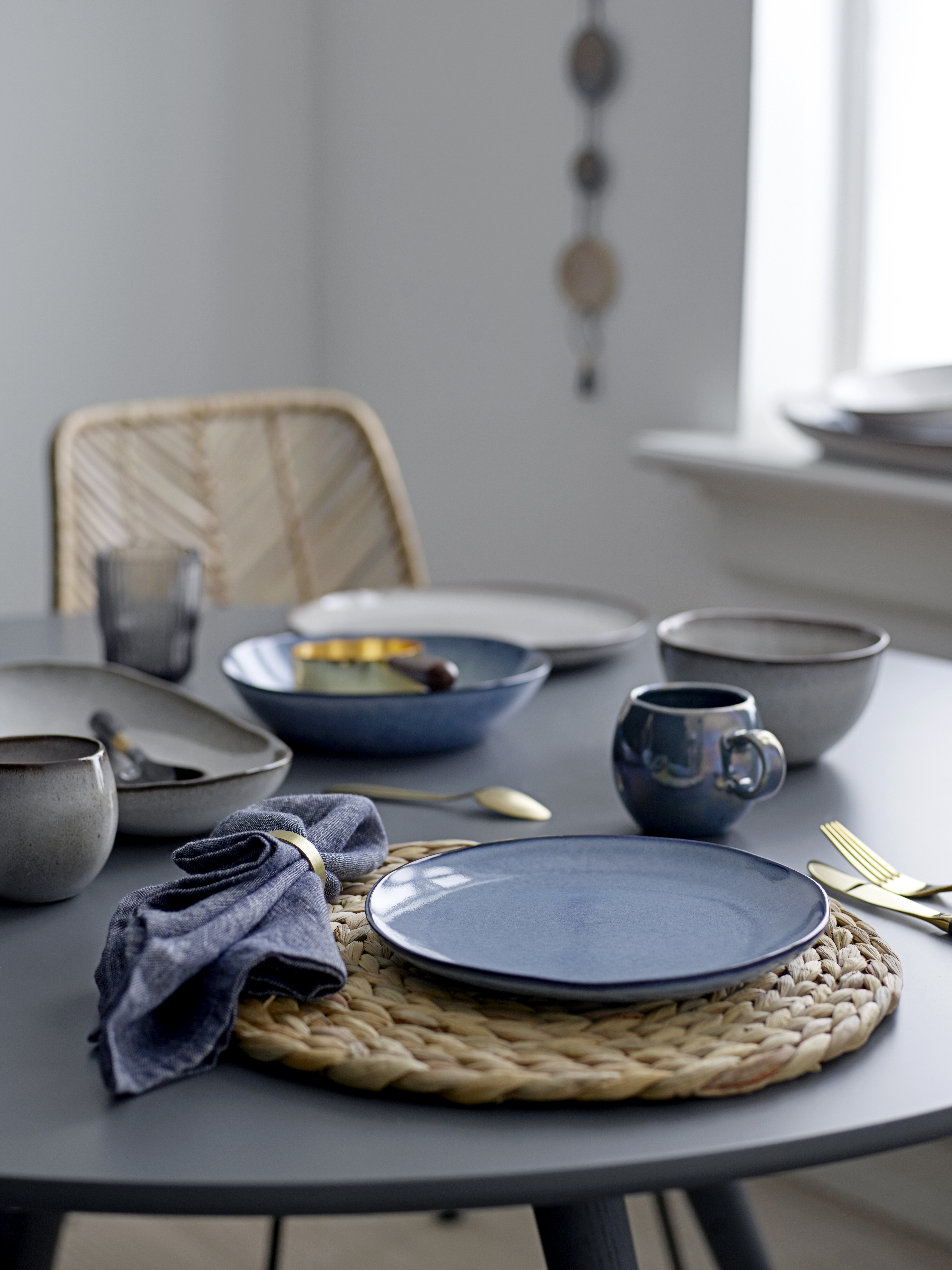 Sandrine Plate Deep, Blue, Stoneware