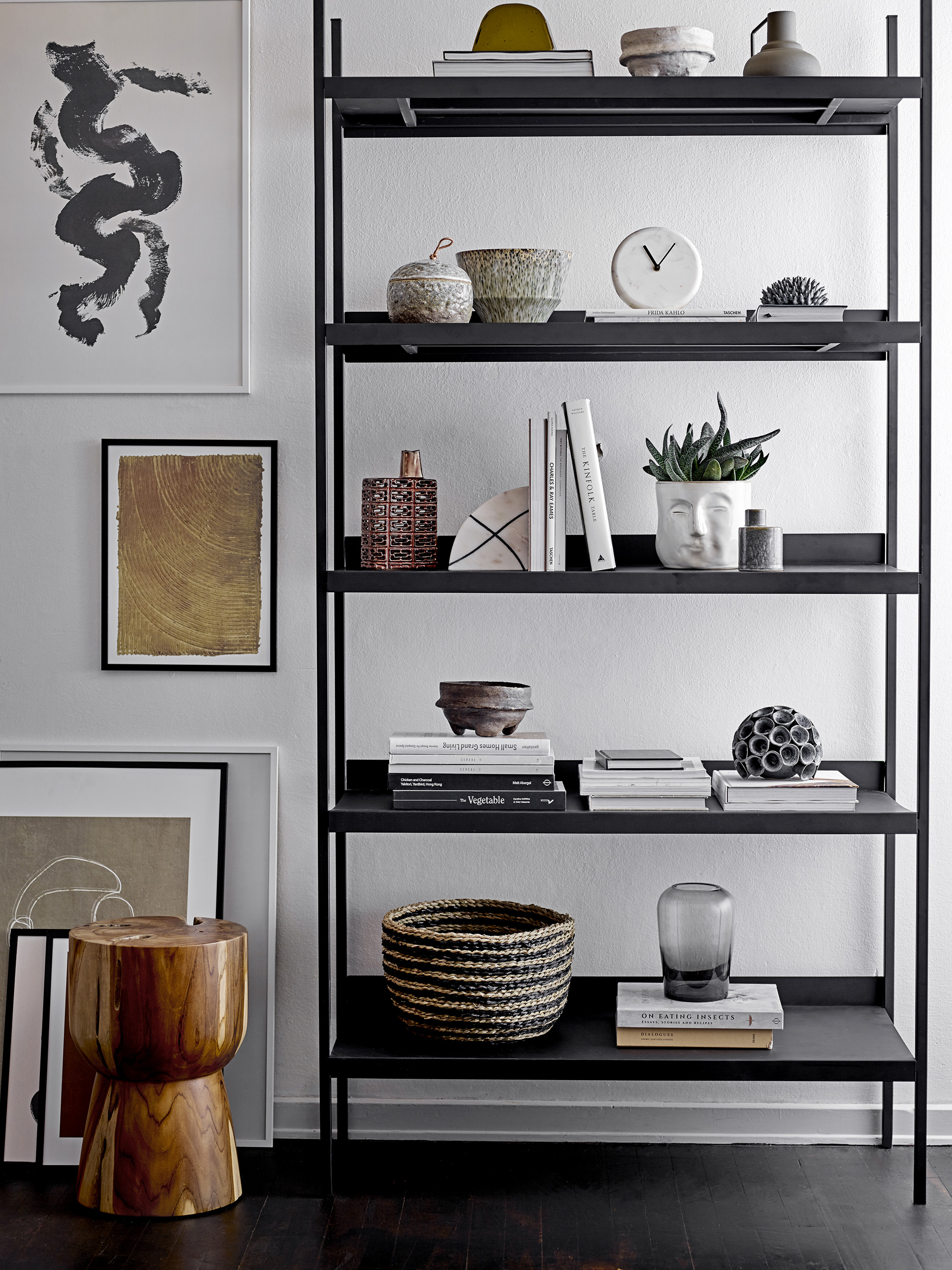 Black metal sales frame bookcase