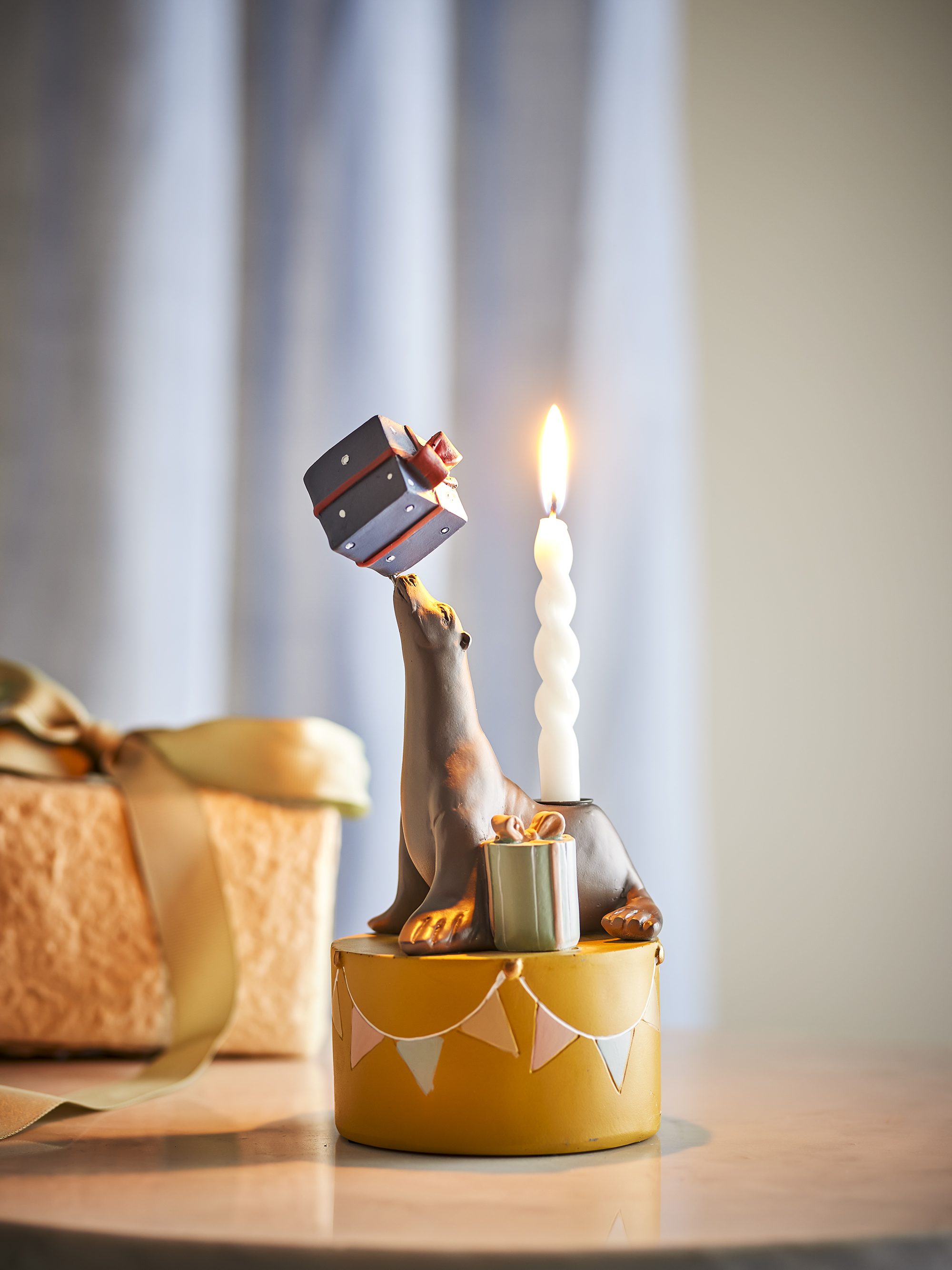 Anniversary Candle Holder, Multi, Stoneware