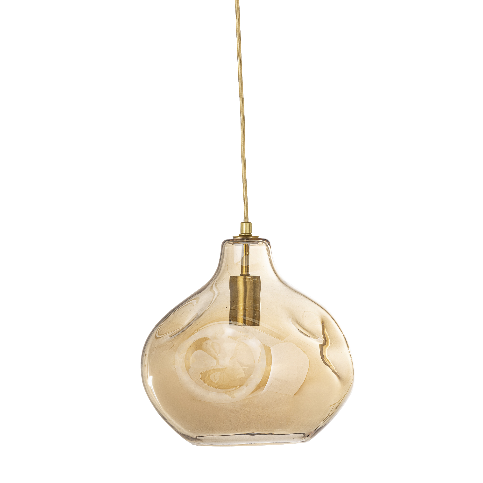 Azizi Pendant Lamp, Brown, Glass