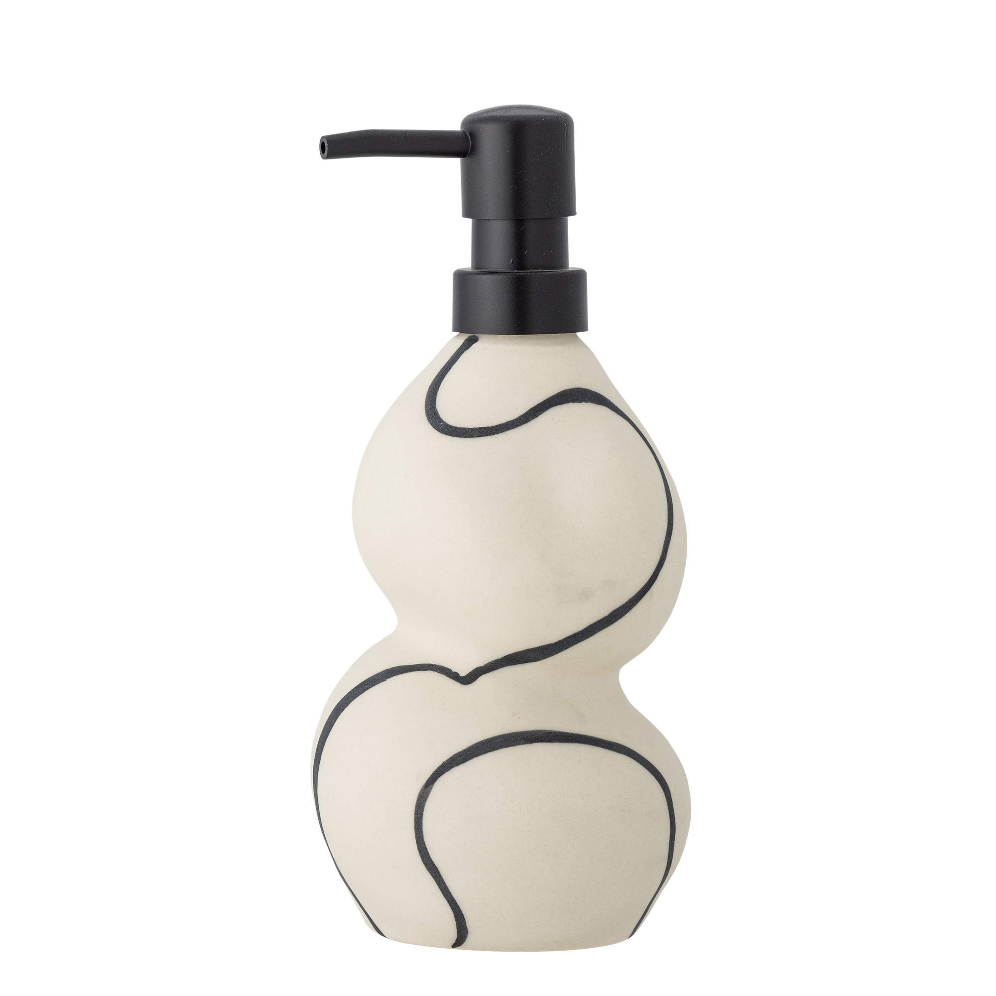 Distributeur De Savon Liquide Allstar Minas 0.28L - Design Rainuré Noir - Polypropylène - 7x18x7cm