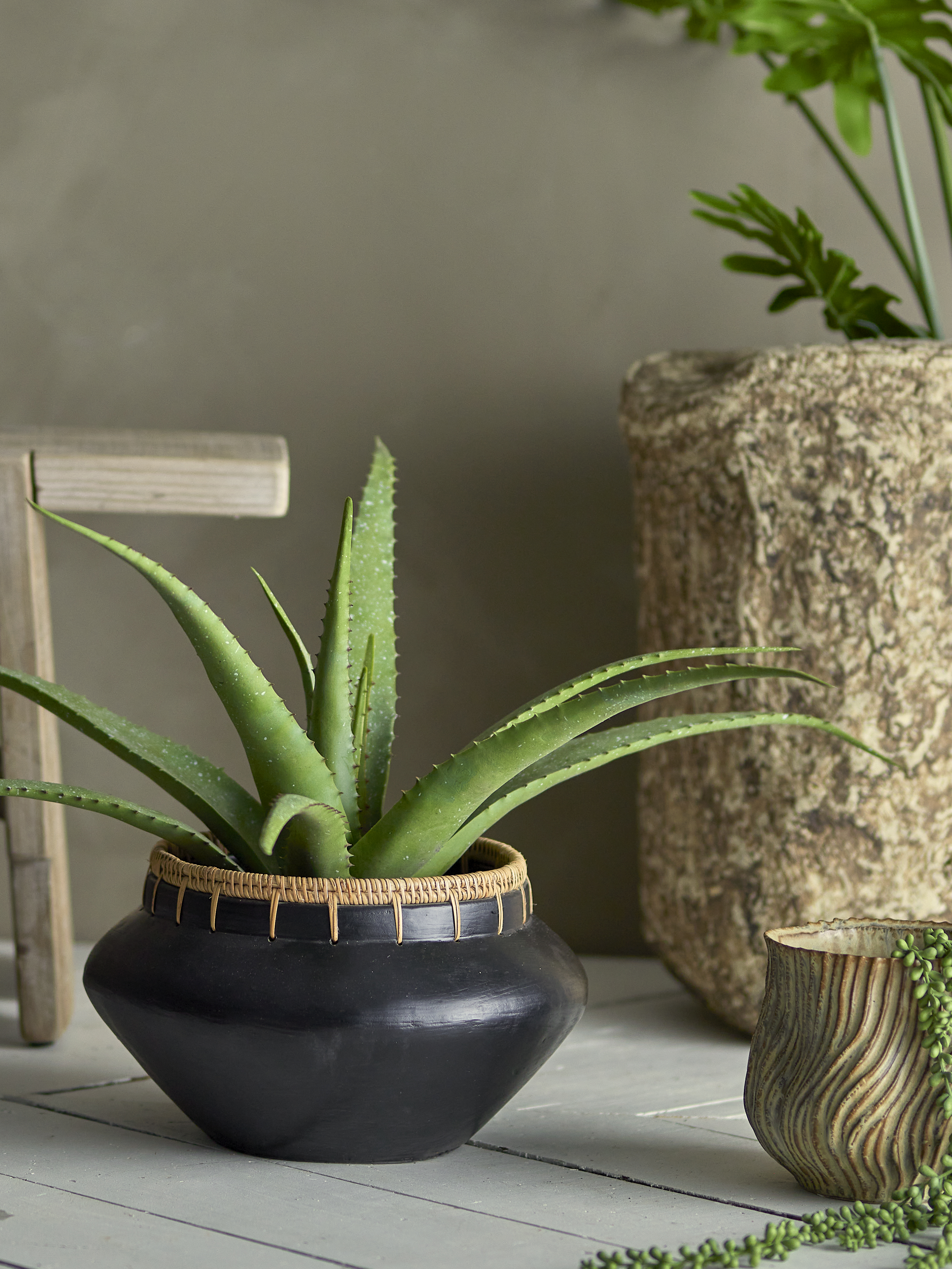 Foglia Di Aloe Artificiale Decorativa 60cm In EVA - Verde Chiaro/Scuro, Realistica Per Composizioni E Vasi - 3
