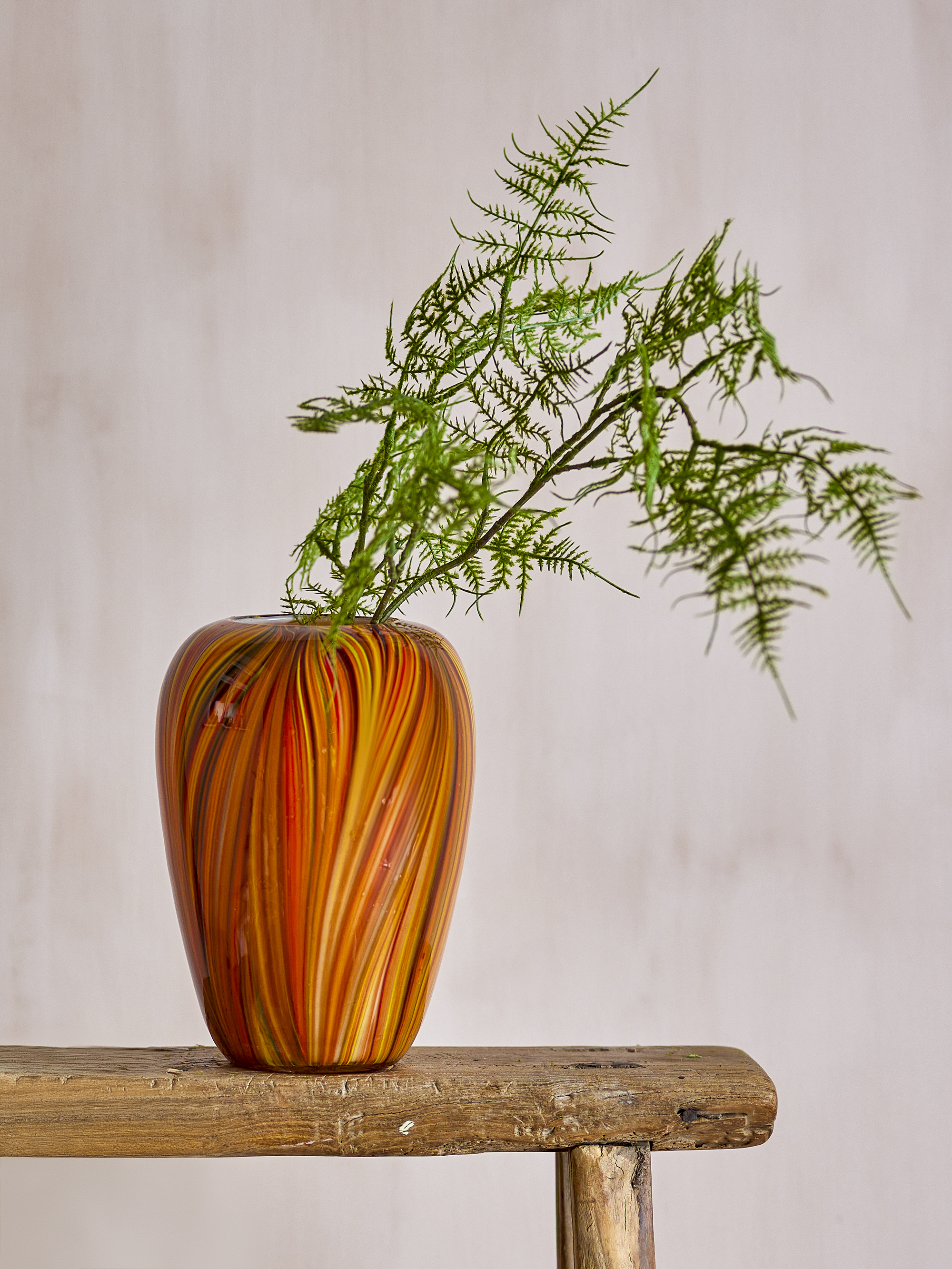 Bloomingville Vidia Vase Orange – Handgeblasenes Glas Mit Punkte-Muster