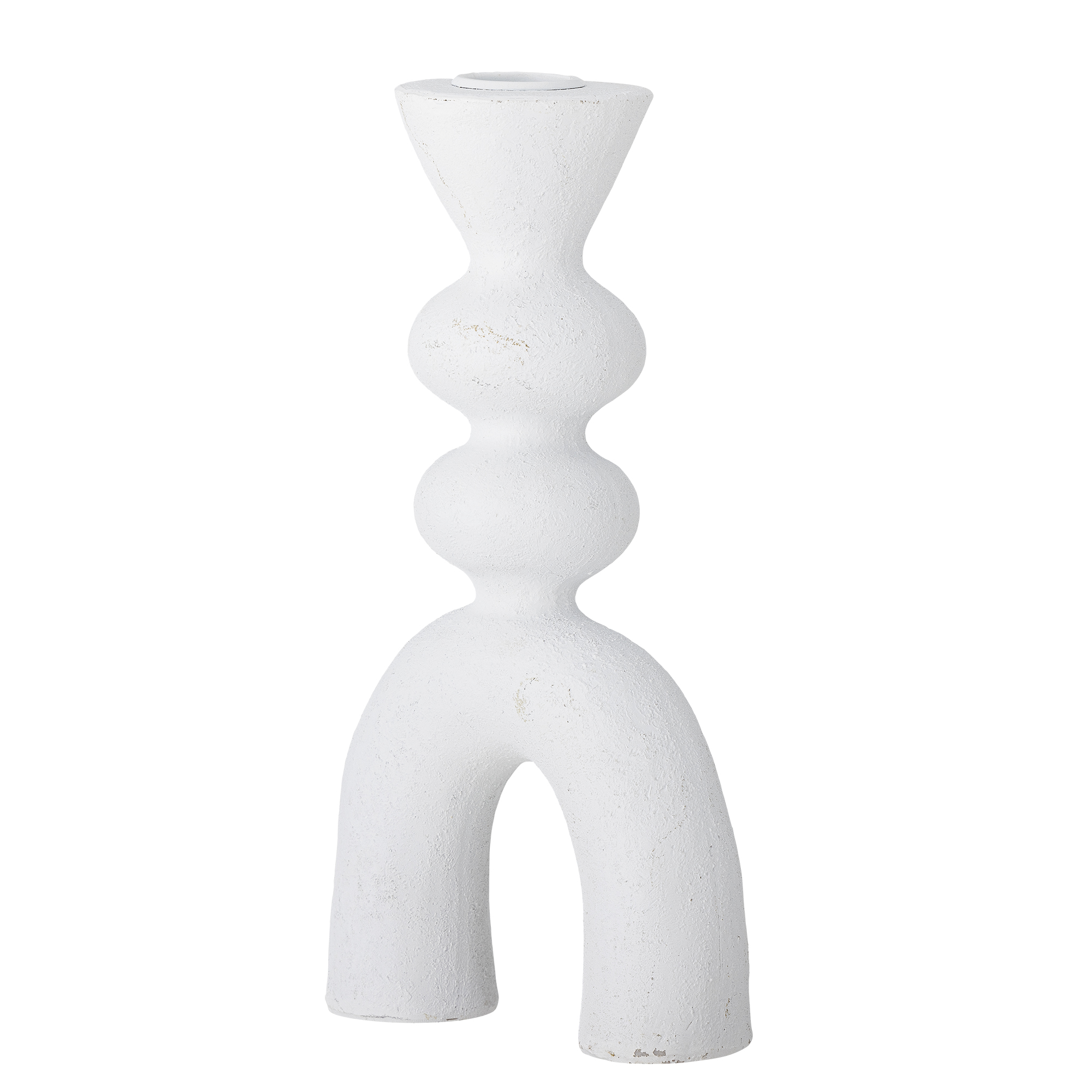 Trudy Candle Holder, White, Stoneware