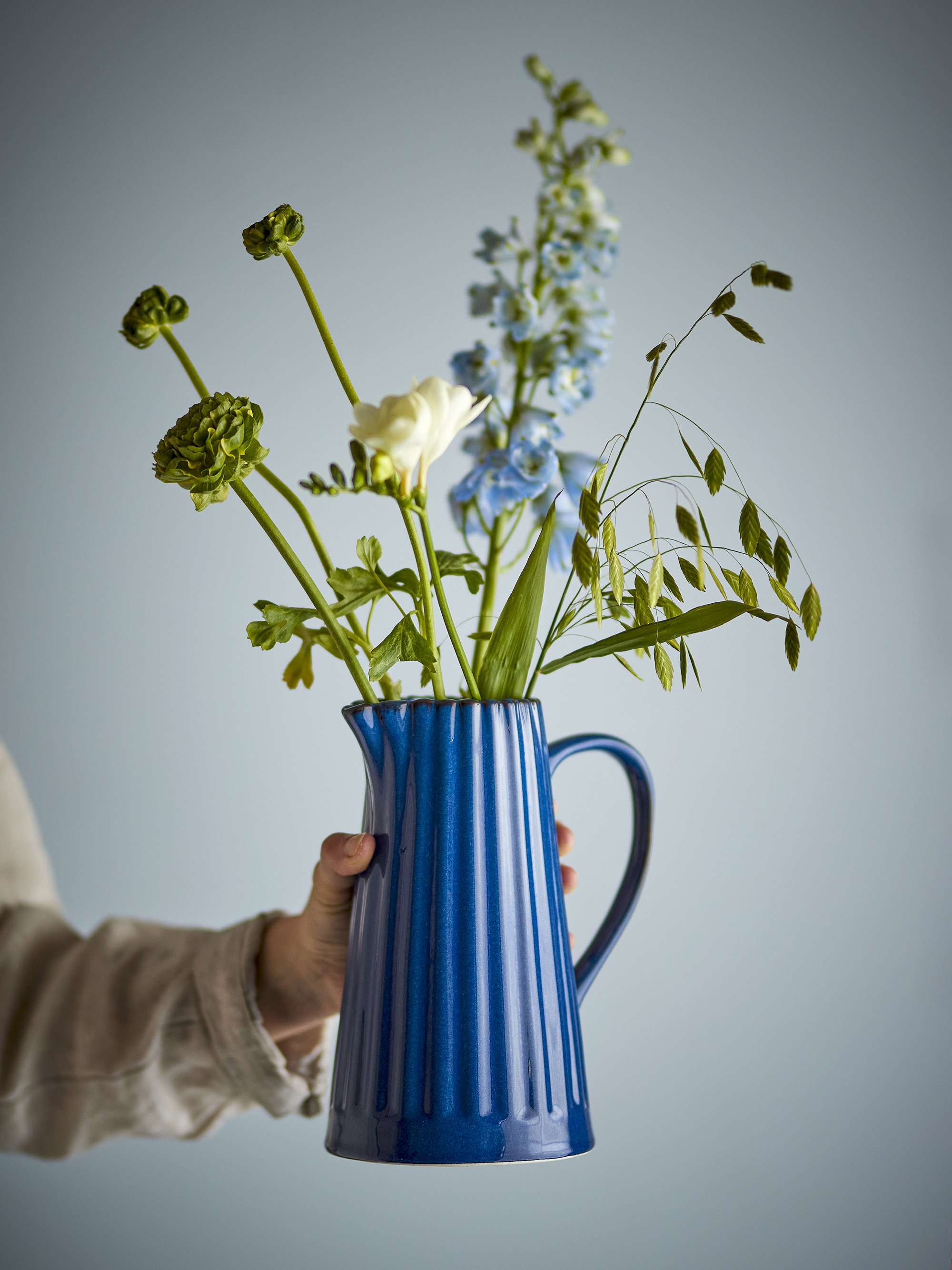 Latina Jug, Blue, Stoneware