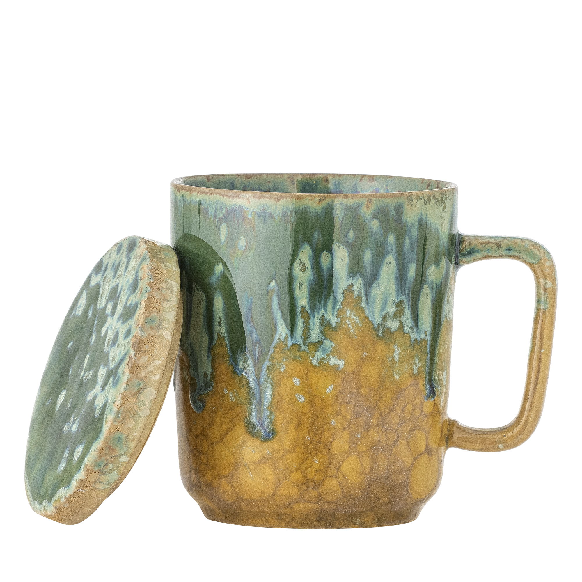 Yuma Mug w/Lid and Strainer, Multi, Stoneware
