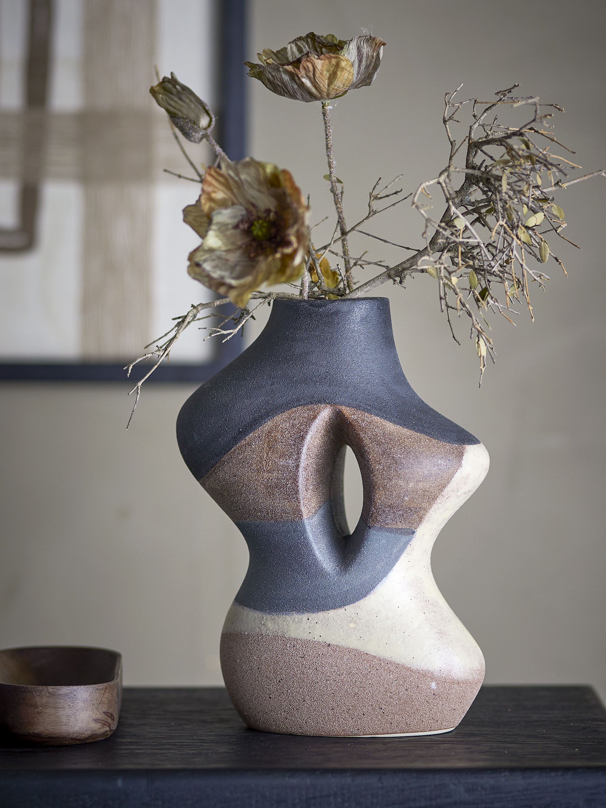 Vica Vase, Brown, Stoneware