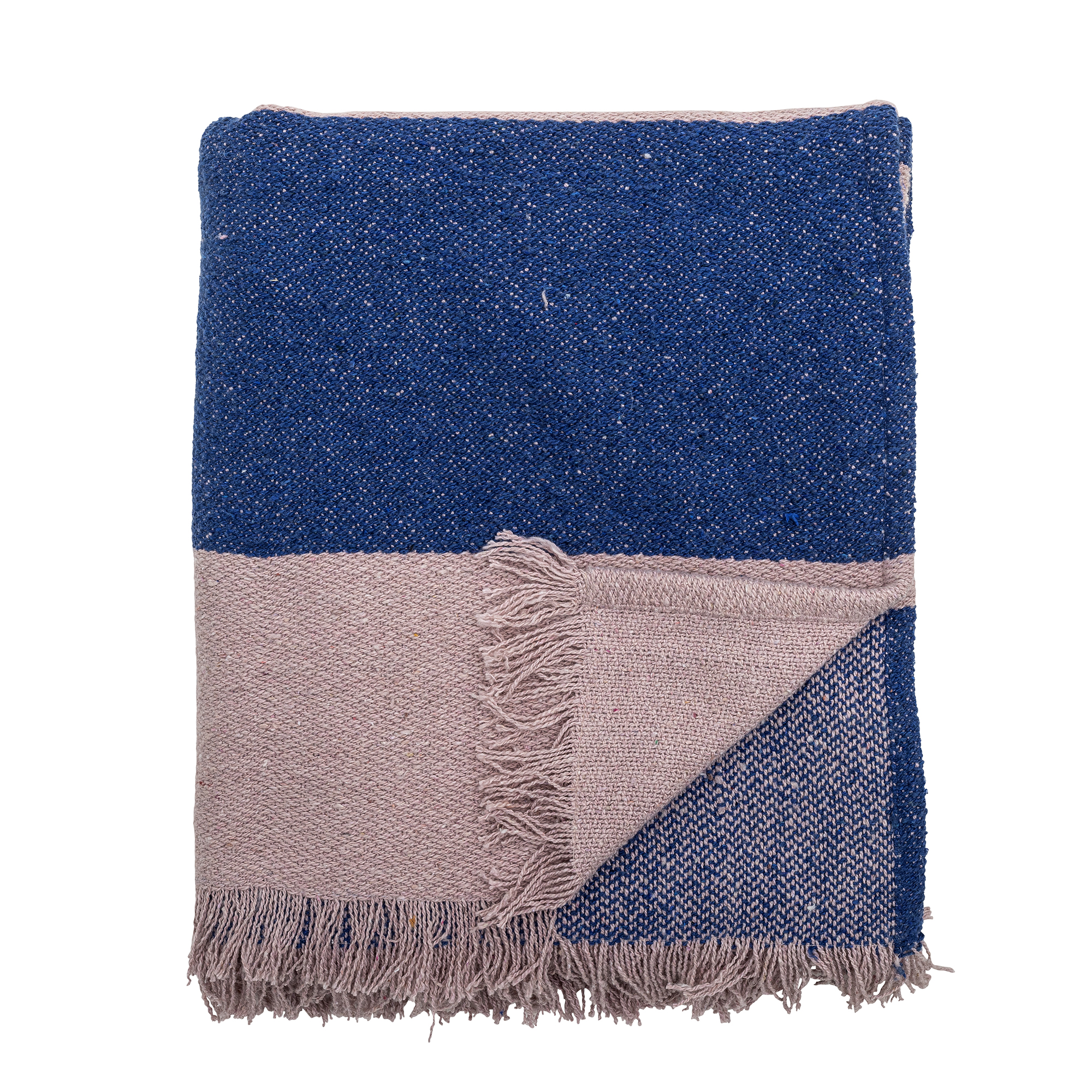 Herringbone Throw, Blue, Recycled Cotton