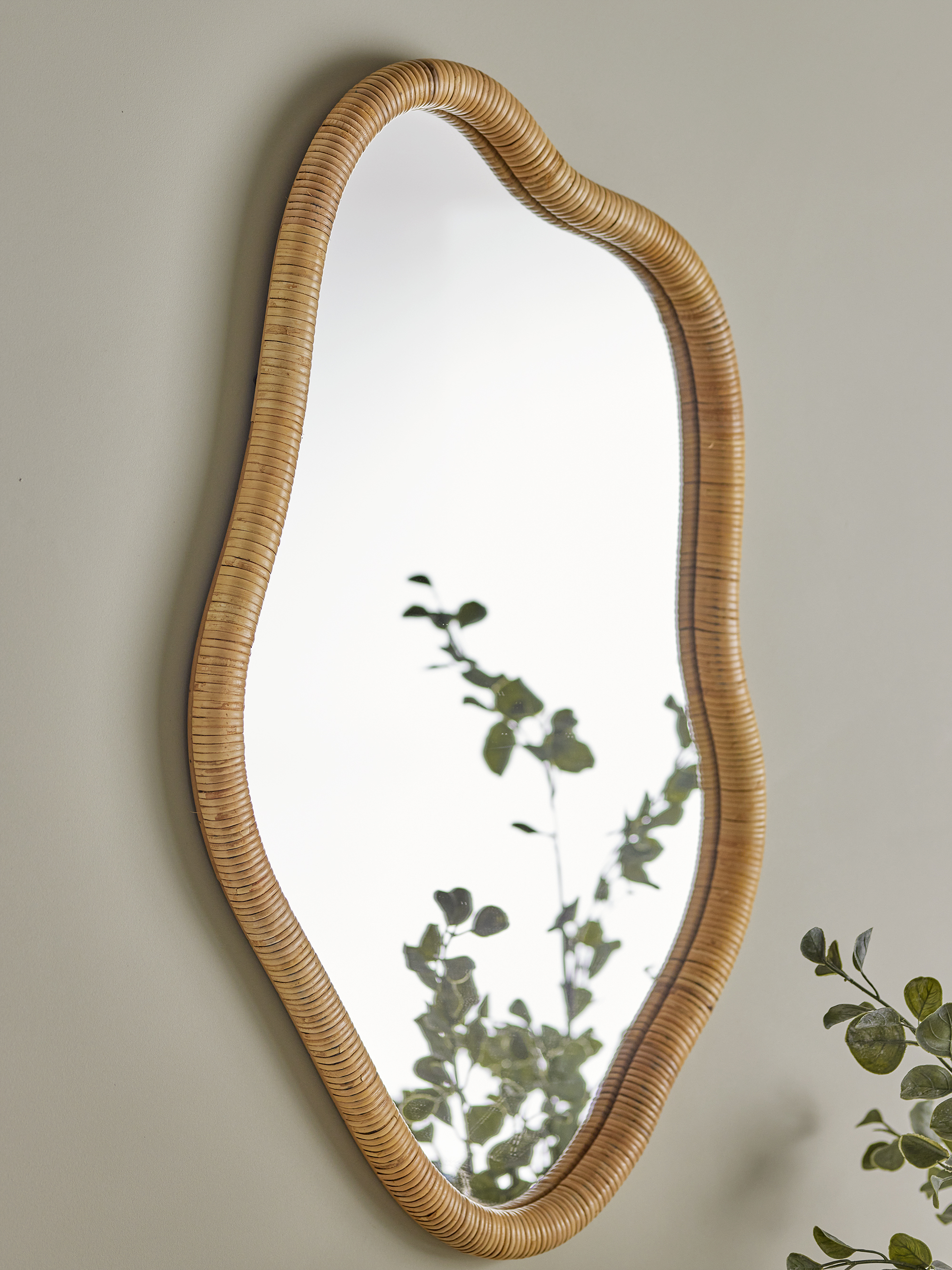 Bloomingville ブルーミングヴィル Cillia ミラー Cillia Wall Mirror, Nature, Polyresin