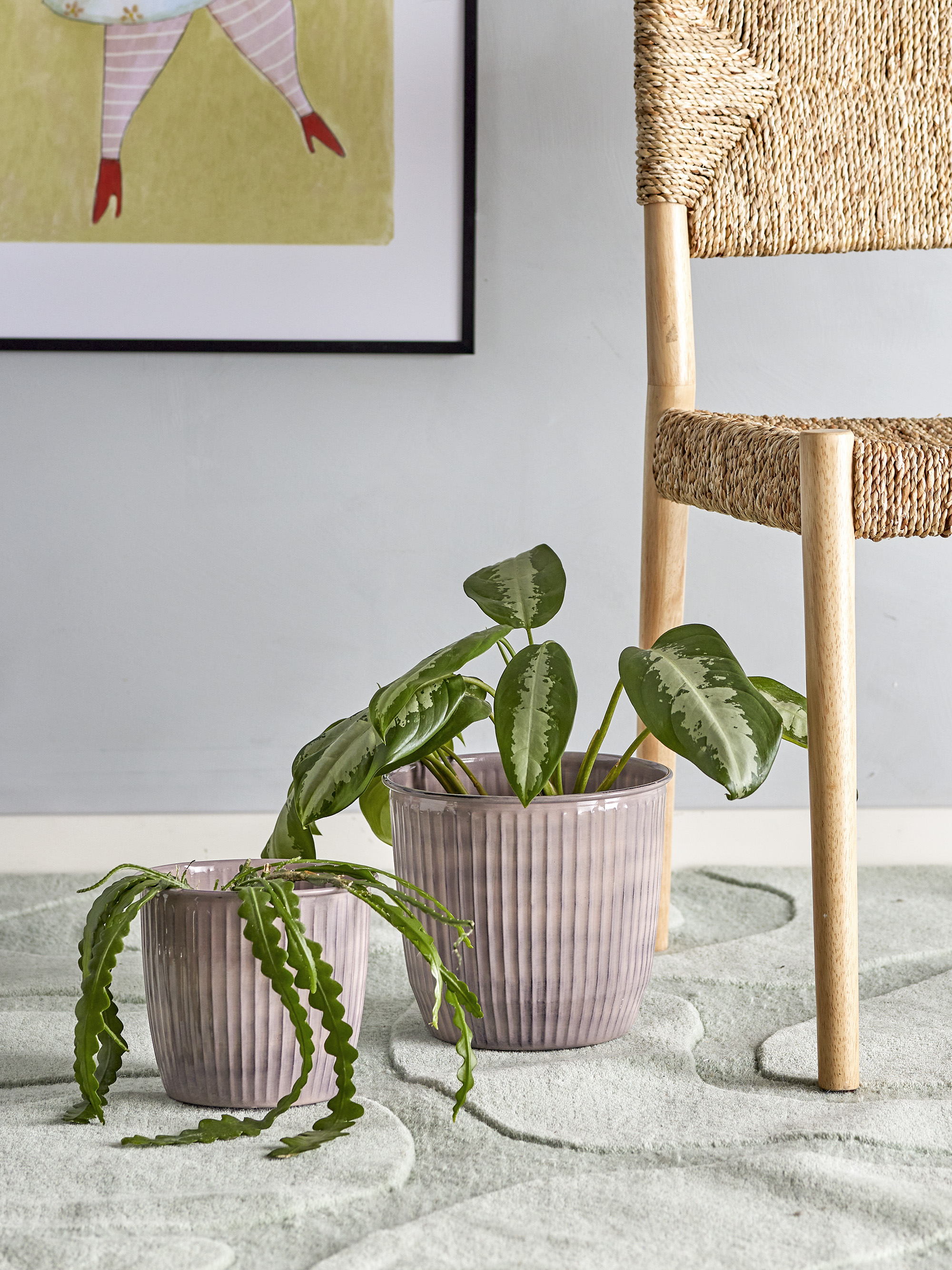 Iman Flowerpot, Rose, Stoneware