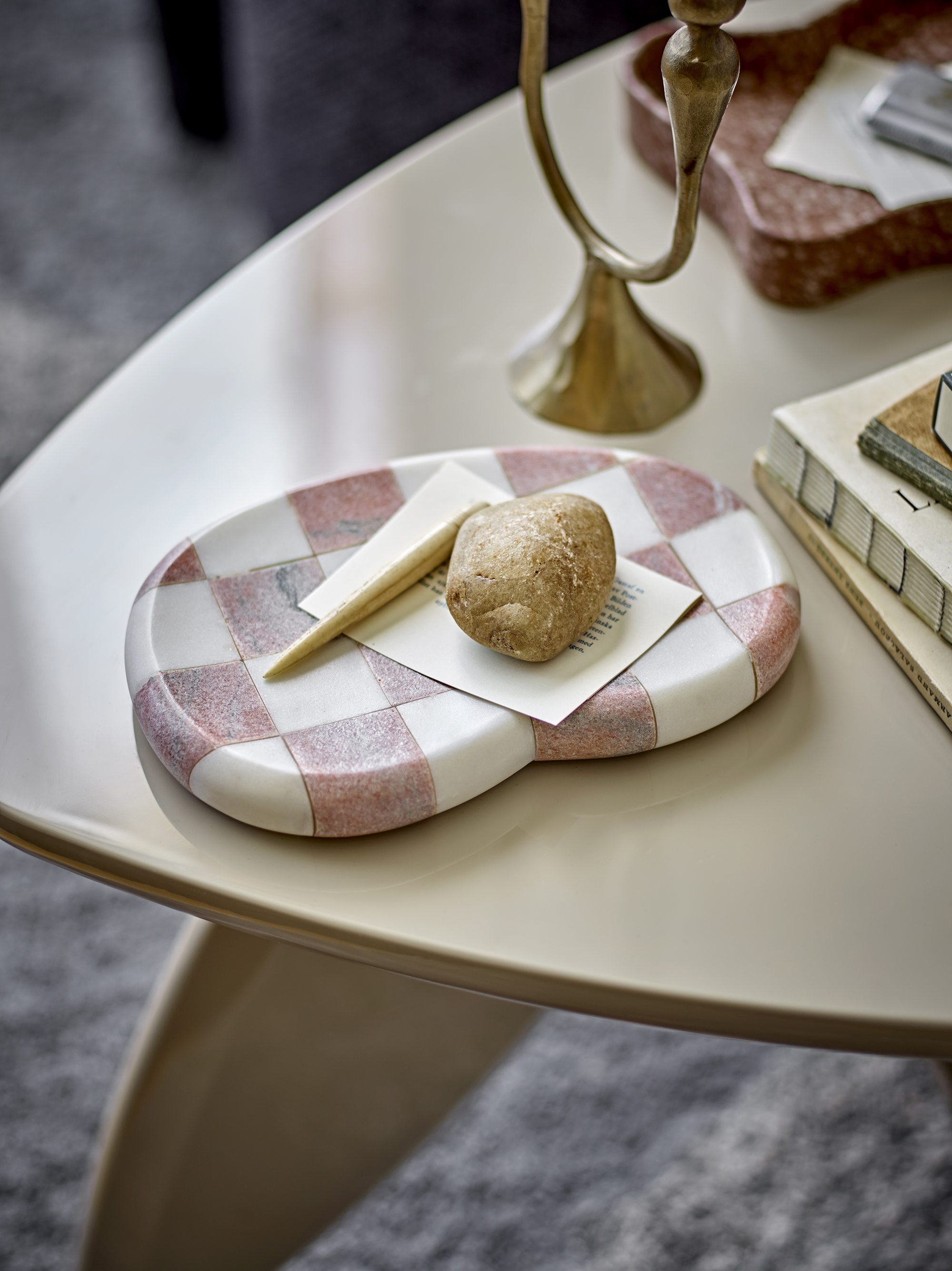 Petrea Tray, Rose, Marble