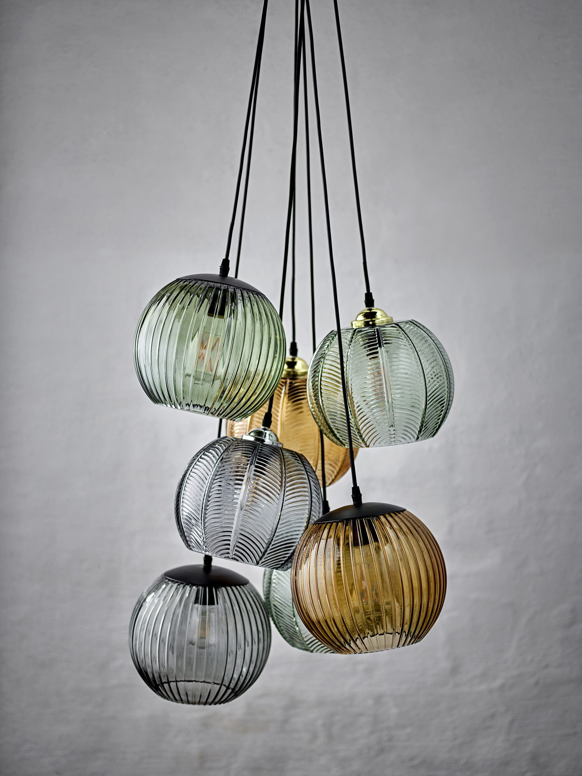 Azizi Pendant Lamp, Brown, Glass