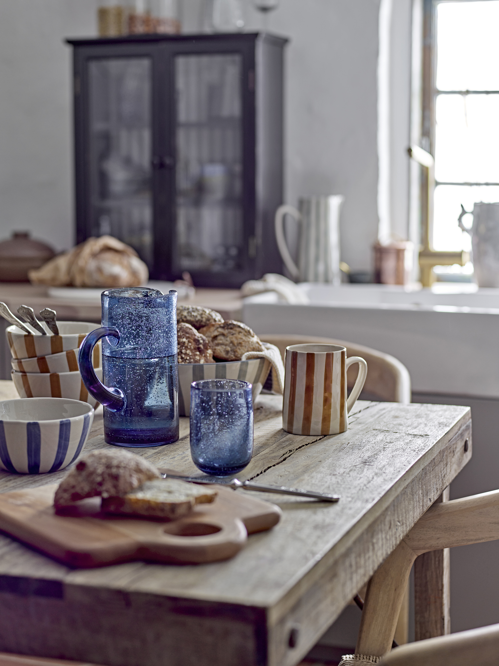 Aardewerk waterkan turquoise medium - De Tagine