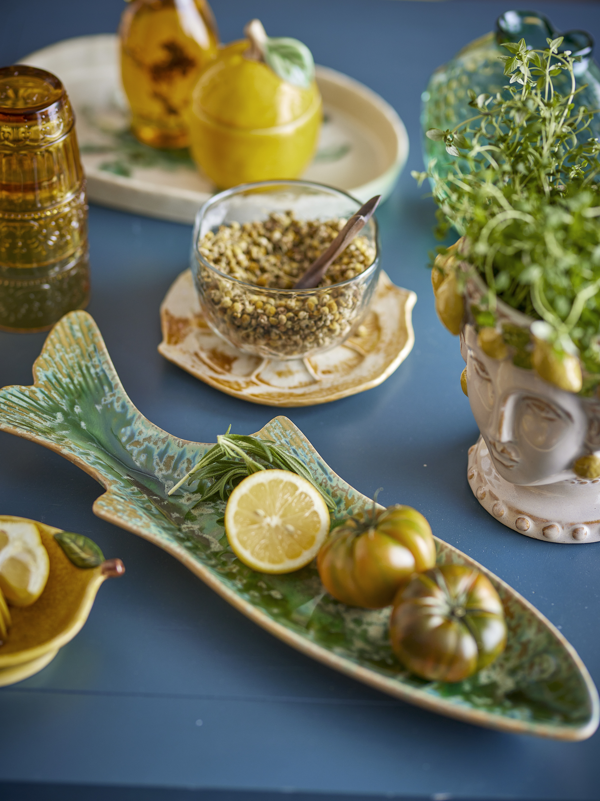 Hadden Serving Plate, Green, Stoneware