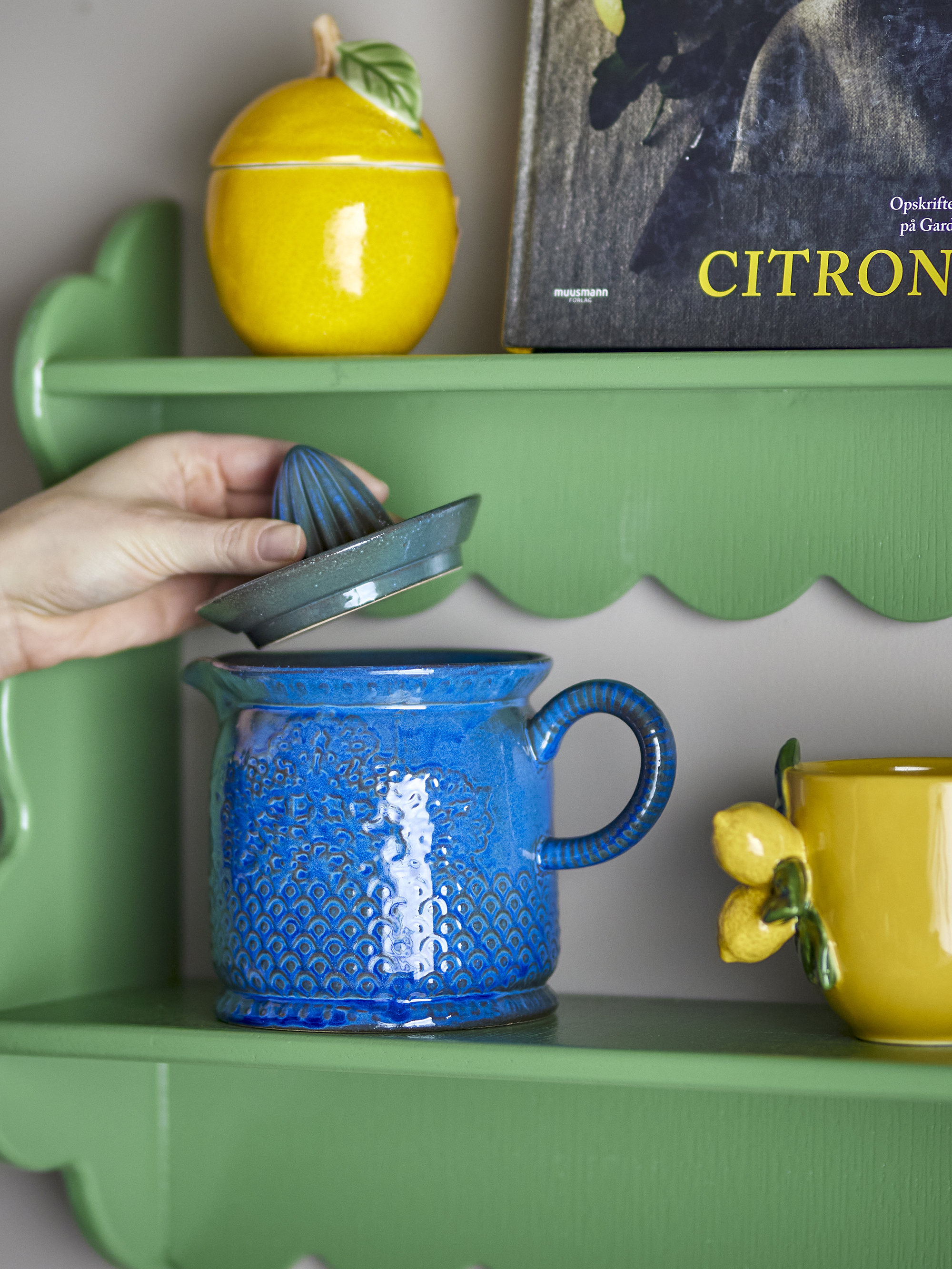 Liselu Lemon Juicer, Blue, Stoneware