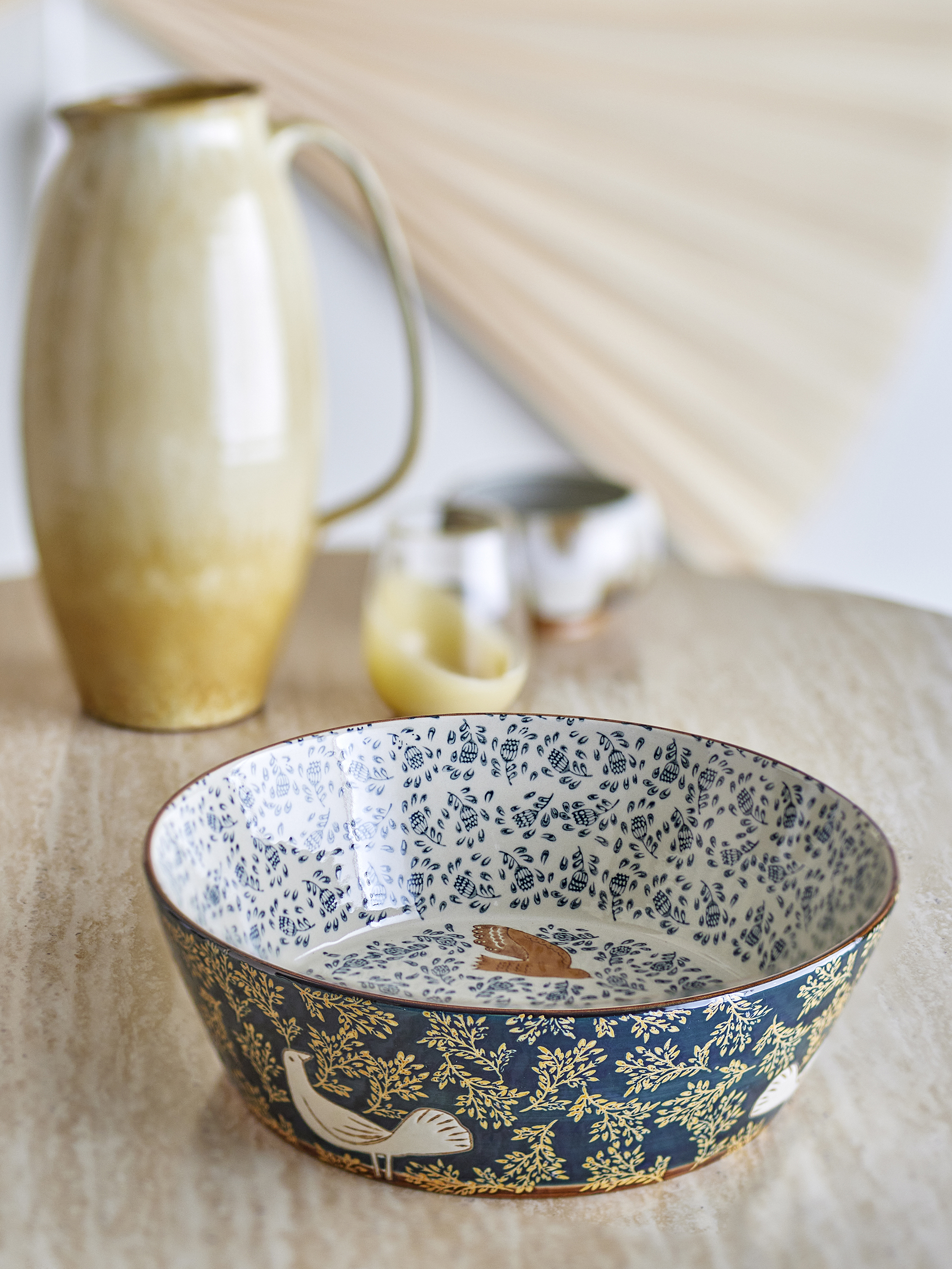 Bloomingville　ボウル Hezha Bowl, Blue, Stoneware