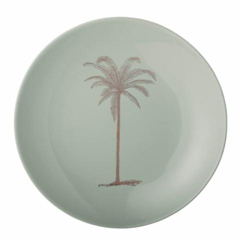 Palm Plate, Green, Stoneware