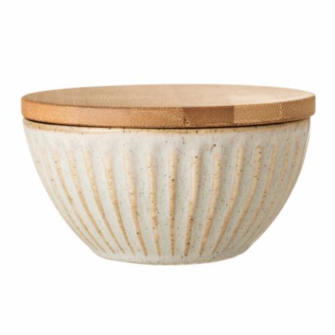 Carrie Bowl w/Lid, Nature, Stoneware