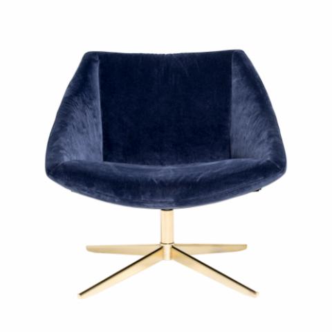 Elegant Lounge Chair, Blue, Polyester