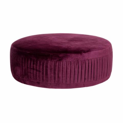 Pleat Pouf, Red, Polyester