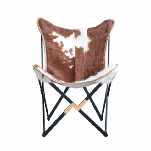 Tilde Butterfly Chair, Brown, Cow Hairon
