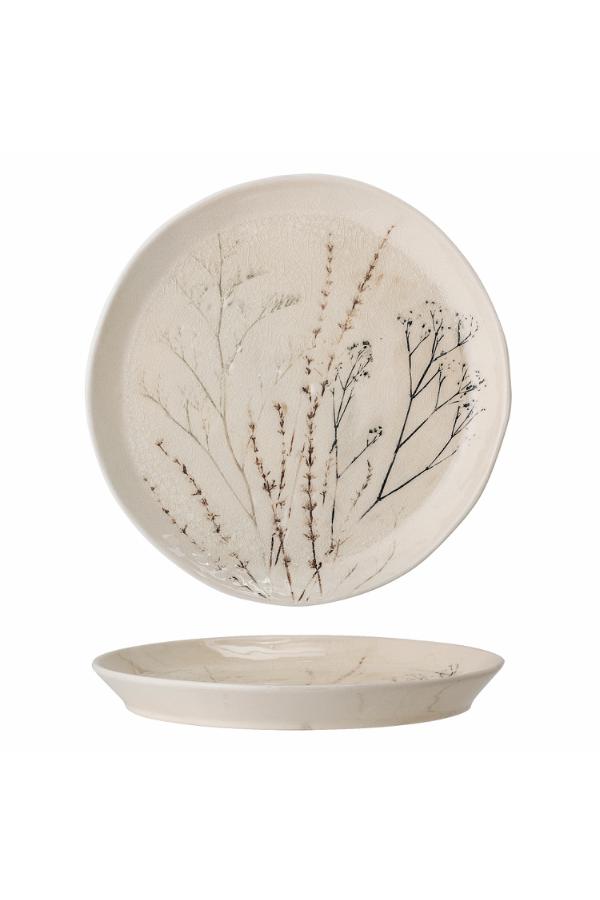 Bloomingville Piatto Fondo Bea Natura con Fiori 21 CM Pasta Bloomingville Piatto Fondo Bea Natura con Fiori 21 CM Pasta