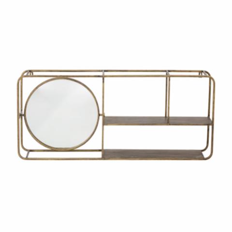 Osvald Mirror w/Shelf, Gold, Metal