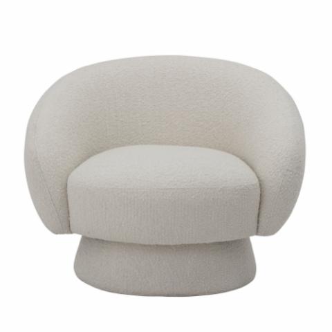 Ted Lounge Chair, White, Polyester