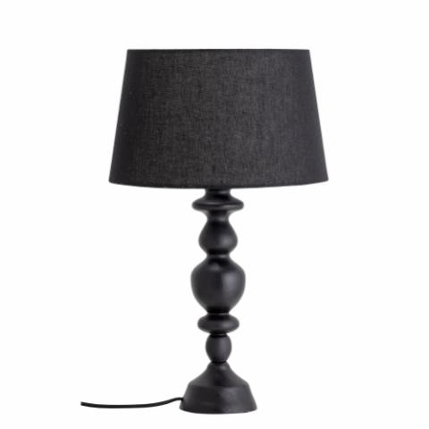 Lampe de table, Noir, Bois d'hévéa