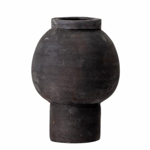 Mindi Deco Vase, Black, Terracotta