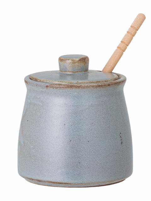 Masami Honey Pot w/Dipper, Blue, Stoneware