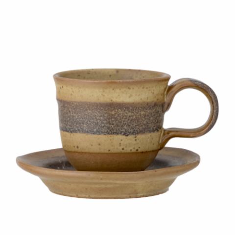 Solange Espresso Cup w/Saucer, Nature, Stoneware
