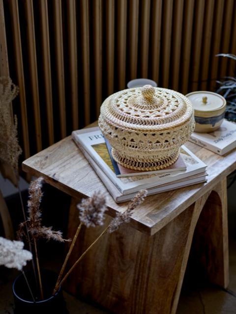 Solange Jar w/Lid, Nature, Stoneware