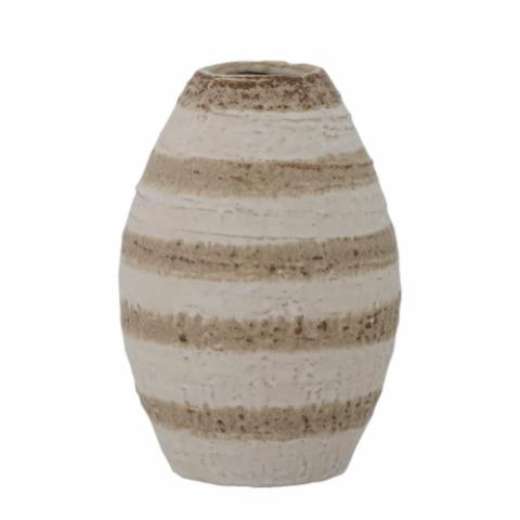 Charlen Vase, Weiß, Steingut