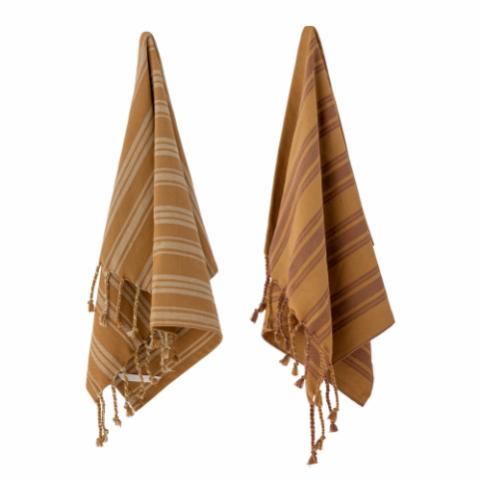 Elyza Kitchen Towel, Brown, Cotton